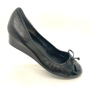 Cole Haan Comfortable Nike Air Stacked Wedge in black leather– Size 10W